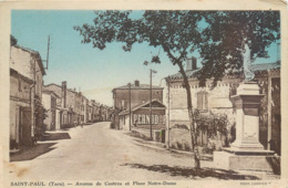 CPSM 81 Tarn Saint Paul Cap De Joux Avenue De Castres Et Place Notre Dame Pernod - Saint Paul Cap De Joux