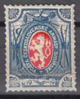 Czechoslovak Legion In Russia 1919 Lion Issue Embossed Blue & Red With Two Paper Sheets Attached To Eachother (t17) - Legioni Cecoslovacche In Siberia