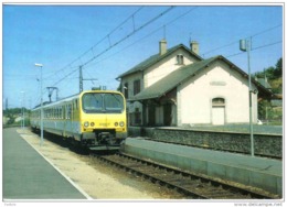 Carte Postale 48. Aumont-Aubrac La Gare  Train SNCF  Trés Beau Plan - Aumont Aubrac