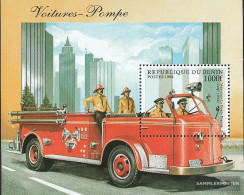 Benin Block38 (complete Issue) Unmounted Mint / Never Hinged 1998 Old Fire Truck - Autres & Non Classés