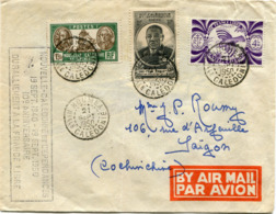 NOUVELLE-CALEDONIE LETTRE PAR AVION AVEC CACHET "NOUVELLE-CALEDONIE......19 SEPT 1940-19 SEPT 1950 10e ANNIVERSAIRE...." - Brieven En Documenten