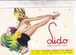 LIDO CHAMPS ELYSEES PARIS LE PLUS CELEBRE CABARET CABARET RESTAURANT ILLUSTRATEUR BRUNOT / TARIFS AU DOS - Cabarets