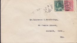 Canada Registered Recommandé ...NRIGHT LAB. 1934 Cover Lettre NORWALK Conn. (Arr.) United States 2-Colour GV. Stamps - Lettres & Documents