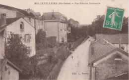 70 AILLEVILLERS HAUTE SAONE BELLE  CPA  SEPIA  RUE CHARLES DEMANDRE - Other & Unclassified