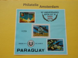 Paraguay 1980, APOLLO 11 / SPACE RAUMFAHRT ESPACE: Mi 3303, Bl. 354, ** - South America