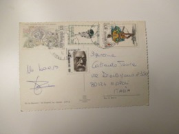 SAN MARINO N.4 Francobolli Differenti Su Cartolina Viaggiata - Cartas & Documentos