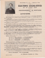 MORTAGNE ELECTIONS LEGISLATIVES GEORGES JULIEN OUVRIER METALLURGISTE A L AIGLE PARTI SOCIALISTE DE L ORNE 22 AVRIL 1928 - Unclassified