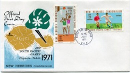 NOUVELLES-HEBRIDES ENVELOPPE 1er JOUR DES N°310/311 4e JEUX DU PACIFIQUE SUD OBLITERATION VILA 13 JULY 1971 - FDC