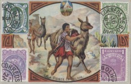 Bolivie - La Poste En Bolivie - Chromo - Facteur Courrier Lama - Publicité Santé Produits Robin - Bolivia