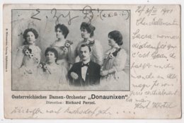 CPA Musikanten Oesterreichisches Damen-Orchester Donaunixen Richard Perzel - Muziek En Musicus