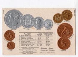 Delcampe - 5 - MONNAIE - ESPAGNE - Représentation Des Pièces De Monnaie   *en Relief*embossed* - Münzen (Abb.)