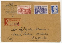 MONACO - Enveloppe Recommandée Depuis Monaco-Ville - Affranchissement Composé - Storia Postale