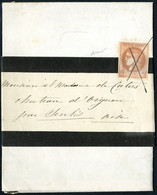 Lettre N° 40B, 2c Brun-rouge, Annulé à La Plume S/ Faire Part Daté Du 30 Mars 1871 De Quesnay, Superbe, Signé, Rare - Otros & Sin Clasificación