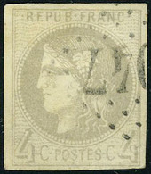 Oblitéré N° 41B, 4c Gris, TB, Signé Brun - Other & Unclassified