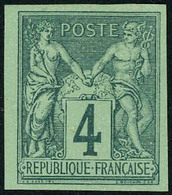 Neuf Sans Gomme N° 63b, 4c Vert, Type II N.D., Réimpression Granet, TB, Signé Guy - Other & Unclassified