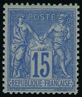 Neuf Sans Charnière N° 90a, 15c Bleu Sur Bleu T.B. - Otros & Sin Clasificación