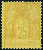 Neuf Avec Charnière N° 92, 25c Bistre Sur Jaune, TB - Other & Unclassified