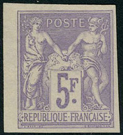Neuf Sans Gomme N° 95c, 5f Violet N.D., Réimpression Granet, TB, Signé Guy - Sonstige & Ohne Zuordnung