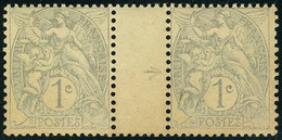 Neuf Sans Charnière N° 107b,1c Type Blanc Types IA Et IB, Paire Interpanneau, TB - N° Et Cote Spink-Maury - Other & Unclassified