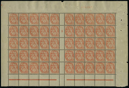 Neuf Sans Charnière N° 109, 3c Orange Type Blanc, Bloc Horizontal De 50ex Avec Millésime 5 Et Esai De Numérotation A 04  - Andere & Zonder Classificatie