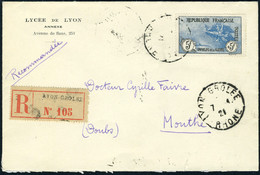 Lettre N° 155, 5f + 5f Orphelins S/LR De Lyon Pour Mouthe Drome, TB - Maury S/L, Le Timbre Obl Cote 2100 € - Other & Unclassified