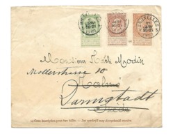 10 Ct + Bijfr. 10 Ct + 5 Ct Brux.17 Jan.1900 Naar Suéde (19.1.) + Doorgestuurd Naar Darmstadt (Duitsland) 20.1.1900 - Buste-lettere