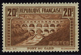 Neuf Sans Charnière N° 262, 20f Pont Du Gard, Type IIB, T.B. - Other & Unclassified