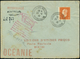 Lettre N° 700, 20f Dulac Seul S/LR De Montreuil-Bellay (29.6.46) à Destination De Bikini - Au Verso Divers Càd De Transi - Other & Unclassified