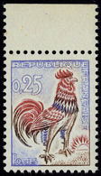 Neuf Sans Charnière N° 1331d, 25c Coq Papier Fluo Jaune Vif, Bdf, T.B. Signé Calves - Other & Unclassified