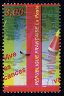 Neuf Sans Charnière N° 3243, 3f Vive Les Vacances, Piquage à Cheval Et Couleur Jaune Très Décalée, T.B. Signé Calves, Ma - Other & Unclassified