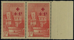 Neuf Sans Charnière N° 208a, 1f +1f Croix Rouge, Variété Croix Cassée Tenant à Normal T.B. Signé Calves + Certificat. Ma - Otros & Sin Clasificación