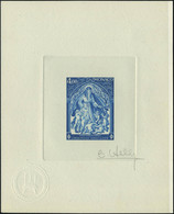 N° 1064, 4f Croix Rouge Ste Louise De Marillac, épreuve D'artiste En Bleu Vert Signé Du Graveur + Cachet à Sec De L'atel - Other & Unclassified