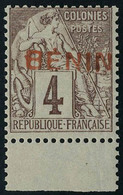 Neuf Sans Charnière N° 3, 4c Lilas Brun Sur Paille, Surcharge Rouge Type IV, Non émis, Bdf, T.B. - Andere & Zonder Classificatie