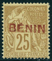 Neuf Sans Gomme N° 8B, 25c Bistre Sur Jaure, Surcharge En Rouge Avec Accent, Non émis, T.B. Signé Calves - Otros & Sin Clasificación