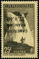 Neuf Avec Charnière N° 215a, 25c Brun-noir Surcharge Cameroun Français Renversée, TB - Otros & Sin Clasificación