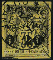 Oblitéré N° 4, 0f20 Sur 35c De 1878, Càd Complet De Cayenne TB Signé A Brun - Otros & Sin Clasificación