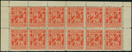 Neuf Sans Gomme N° 1A, 10/20c Rouge-orange, Les 2 Nuances Différentes, Bloc De 10 De Chaque, TB - Andere & Zonder Classificatie