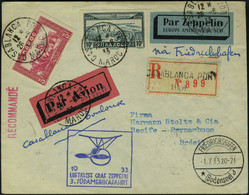 Lettre Zeppelin 3è SAF Pour Le Brésil, Pli Recommandé, TB - Other & Unclassified