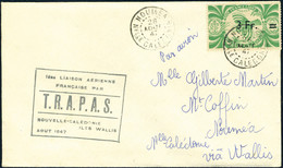 Lettre TP N° 254 S/L Càd Nouméa 28 Août 47, Cachet 1ère Liaison Aérienne Française Par T.R.A.P.A.S.-Nelle Calédonie-Iles - Otros & Sin Clasificación