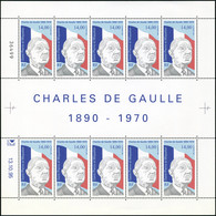 Neuf Sans Charnière N° 622, 25ème Annversaire De La Mort De De Gaulle, Feuille Complète De 10 Ex., TB - Other & Unclassified