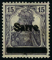 Neuf Avec Charnière N° 7b, 15pf Violet Noir, Double Surcharge T.B. Signé - Other & Unclassified
