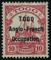 Neuf Avec Charnière N° 34, 10pf Anglo-French Occupation, Fil Losange, Surcharge Type I, Cl, TB - Autres & Non Classés