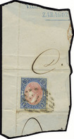 Fragment N° 67a, 12c Bleu Et Rose, Centre Renversé, Obl Sur Frgt, Superbe - Other & Unclassified