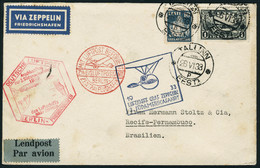 Lettre Zeppelin 3 SAF 1933, L. Càd Tallinn 26.VI.33, Càd De Transit Illustré De Berlin Et Berlin-Friedrichshafen, Pour R - Other & Unclassified
