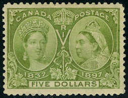 Neuf Avec Charnière N° 53, 5$ Vert, 60ème Anniversaire Règne De Victoria, TB - Autres & Non Classés