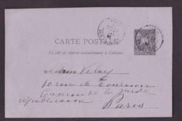 CPA Philatélie Entier Postal Circulé Voir Scan Du Dos Circulé En 1881 àu 1887 - Stamps (pictures)