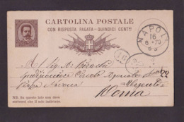 CPA Philatélie Entier Postal Circulé Voir Scan Du Dos Circulé En 1879 Italie Italia - Stamps (pictures)