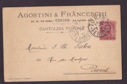 CPA Philatélie Circulé Voir Scan Du Dos Circulé En 1900 Italie Italia Publicité Torino Turin - Stamps (pictures)