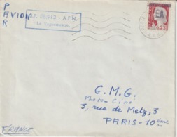 Algérie Lettre De 1962 Avec Affranchissement Marianne Decaris Surchagée EA Oblitération AFN - Algérie (1962-...)