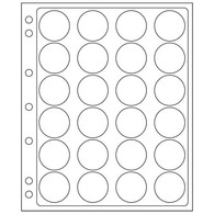 Plastic Sheets ENCAP, Clear Pockets For 24 Coins With A Diameter Between 34 And 35 Mm - Sobres Transparentes